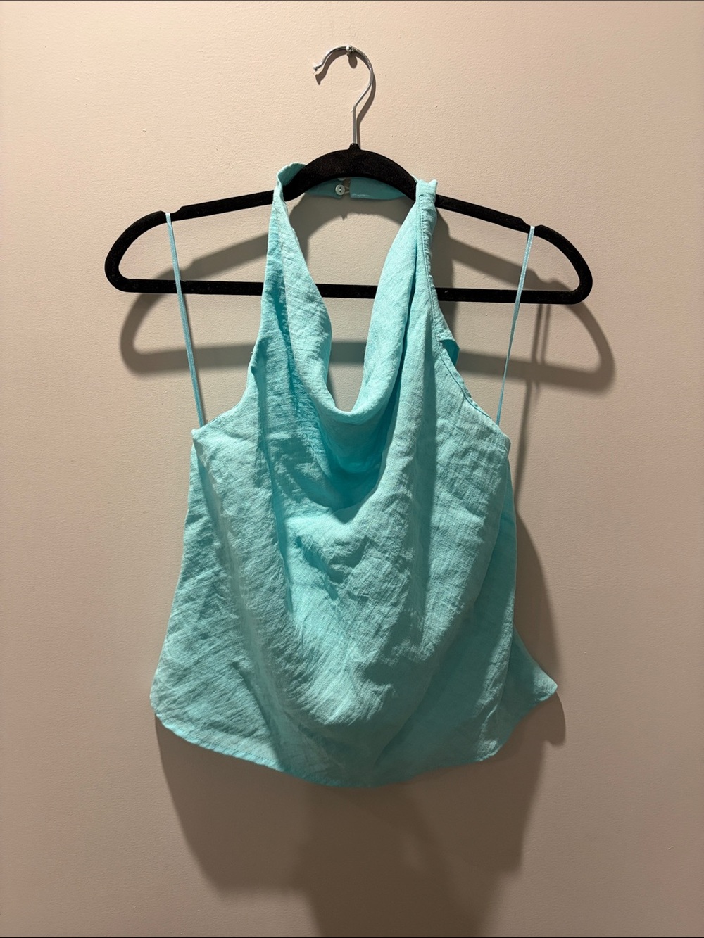 Zara Aqua Blue Cowl Neck Women’s Top